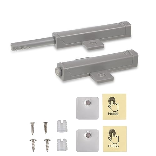 2 Stück Drucktüröffner, Push to Open Türöffner, Heavy Duty Push Open Magnet Schranktür Dämpfer, Touch Latch Schubladen Drucköffner, 45 N Feder Freigabe Fangen für Groß Kleiderschrank von sdhiiolp