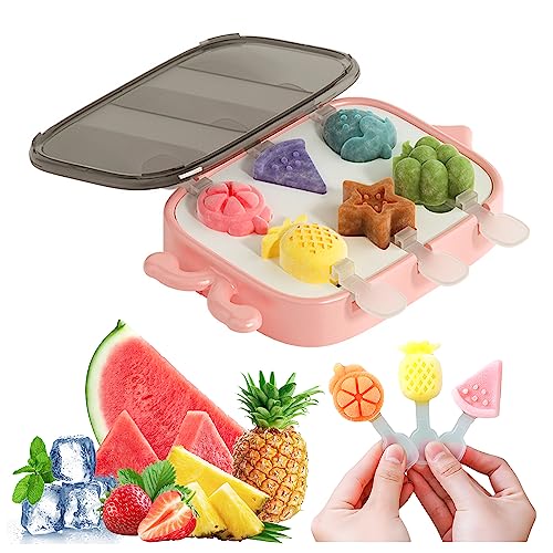 Eisform Eis am Stiel Kinder, Eisformen Silikon Eisförmchen Popsicle Cakesicle Formen Kreative Wiederverwendbar Eis am Form Eiscreme Wassereis Formen Baby Sommer Gadgets (Obst) von sdhiiolp