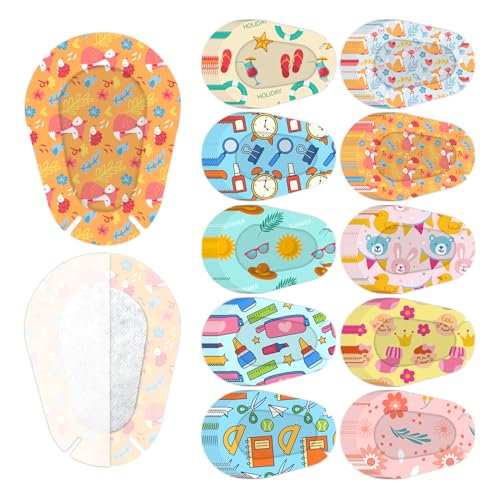 sdroceRyaM 60 x selbstklebende Augenklappen mit Cartoon-Motiv, atmungsaktiv, für Kinder und Erwachsene, 10 Stile von sdroceRyaM