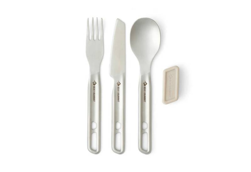 sea to summit Campinglöffel Detour Besteckset aus Edelstahl (3-teilig) - Stainless Steel Grey von sea to summit