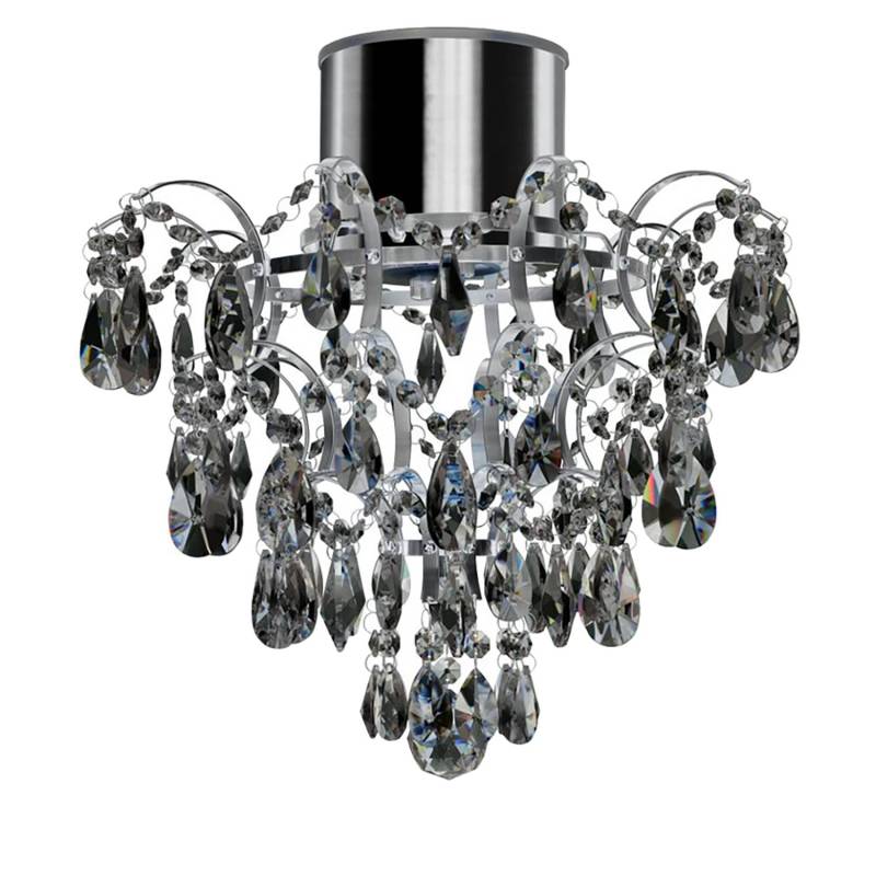 home24 LED-Deckenleuchte Bathroom I 36 x 38 x 36cm Silber Glasart: Kristallglas Material: Glas, Metall Metallart: Stahl Oberfläche Metall: Verchromt von home24