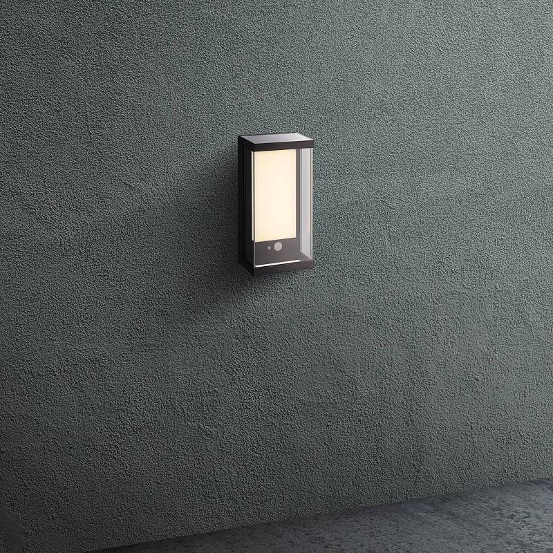 home24 LED-Wandleuchte Solar Typ C 13 x 25 x 9cm Schwarz von home24