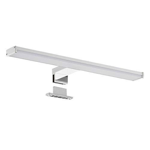 SEBSON® LED Spiegelleuchte 40cm, Bad IP44 neutralweiß 4000K 400x108x44mm 8W 600lm, Aufbauleuchte + Klemmleuchte, Aluminium, Schminklicht von SEBSON