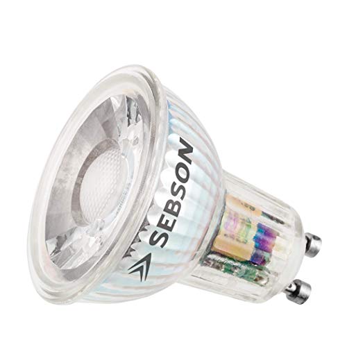 SEBSON® Ra 95 Serie + flimmerfrei, GU10 LED Lampe 5W warmweiß, ersetzt 50W, 380lm, 3000K, 230V LED Leuchtmittel, ø50x54mm von SEBSON