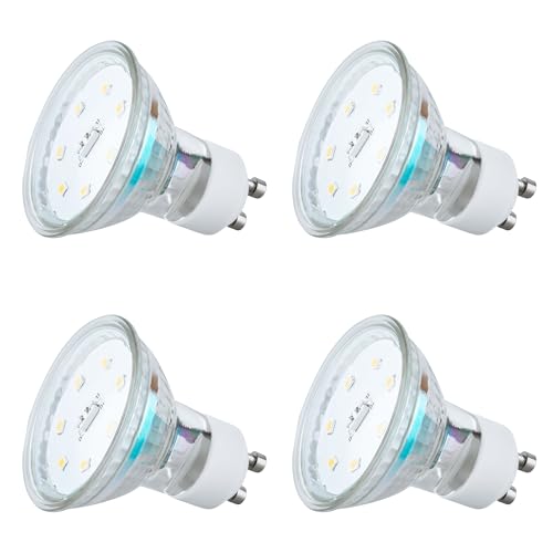 SEBSON LED Lampe GU10 warmweiß 3,5W - 4er Set - ersetzt 35W Halogen, 300 Lumen, GU10 LED Strahler 230V, LED Leuchtmittel 110°, ø50 x 57mm - Deckenstrahler von SEBSON