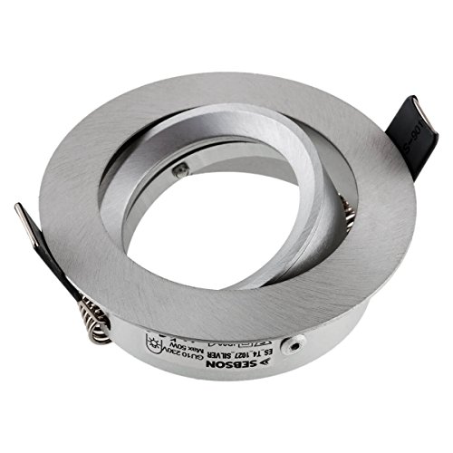 SEBSON Gehäuse für Einbaustrahler mit GU10 Fassung LED Halogen 230V - Schwenkbarer Einbaurahmen, Lochdurchmesser 75mm (min. 73mm, max. 77mm) für Deckenbeleuchtung von SEBSON