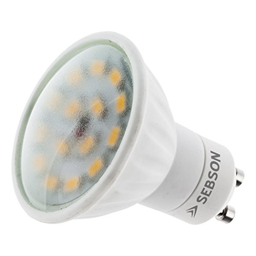 SEBSON LED Lampe GU10 warmweiß 5W, ersetzt 35W Halogen, 380 Lumen, GU10 LED Strahler 230V, LED Leuchtmittel 110°, ø50 x 58mm - Deckenstrahler von SEBSON