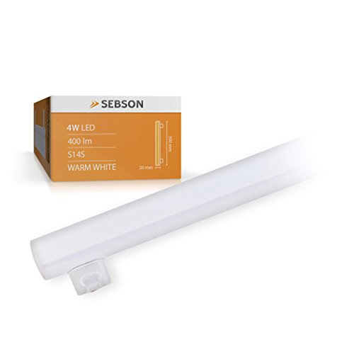 SEBSON LED Lampe S14S 30cm, 4w, ersetzt 35W Glühlampe, 400lm, warmweiß, LED Linienlampe 150° von SEBSON
