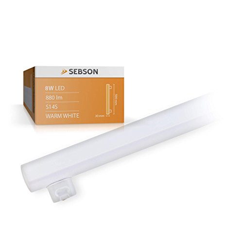 SEBSON LED Lampe S14S 50cm, 8w, ersetzt 60W Glühlampe, 880lm, warmweiß, LED Linienlampe 150° von SEBSON