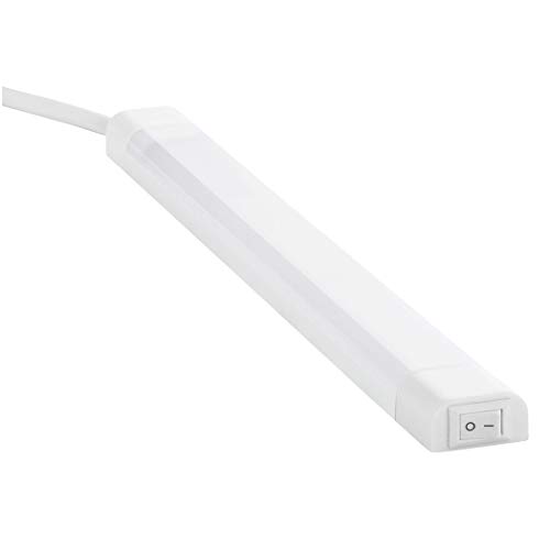 SEBSON LED Unterbauleuchte neutralweiß 30cm - LED Leiste 4W 300lm 4000K Lichtleiste mit Stecker und Schalter 230V IP20 24x13x300mm von SEBSON