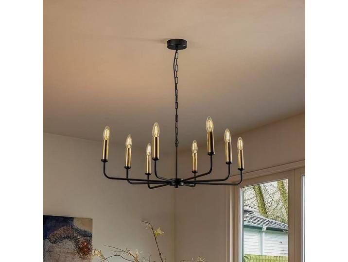 B-Ware B-Ware Ampli Kronleuchter Leuchte Schwarz Gold 8 Flammig Deckenleuchte Hängeleuchte E14 B-Ware B-Ware Ampli Kronleuchter Leuchte Schwarz Gold 8 Flammig Deckenleuchte Hängeleuchte E14 von second-circle