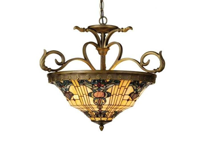 B-Ware B-Ware Clayre&Eef Hängeleuchte Pendelleuchte Tiffanystil Anthia 2 Creme Gelb E27 3x60 W von second-circle