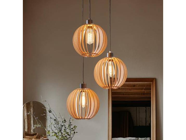 B-Ware B-Ware Envostar Clay Hängelampe Deckenlampe Lampe Leuchte Birkensperrholz 3 Flammig E27 von second-circle