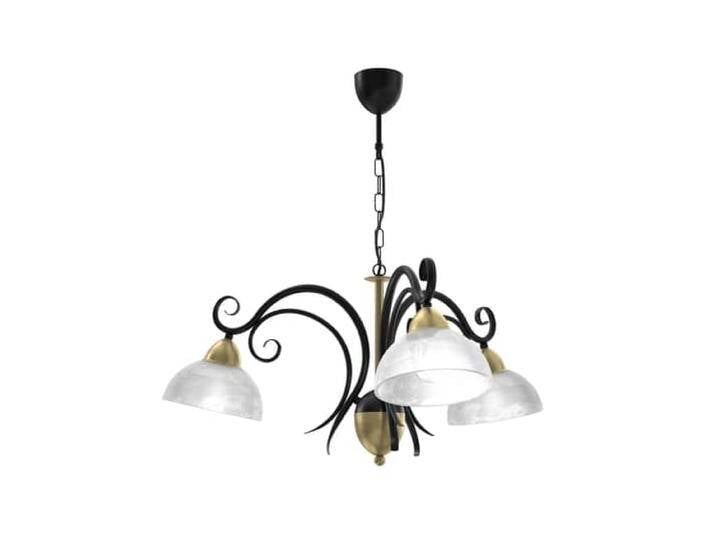 B-Ware B-Ware Euluna Kronleuchter Flora 3 Glasschirme Schwarz Messing Deckenlampe Leuchte E27 von second-circle