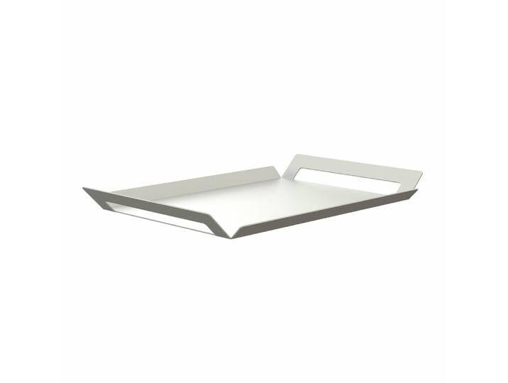 B-Ware B-Ware Frost Tablett Serviertablett Küchentablett Frühstückstablett Deko Aluminium Weiß von second-circle