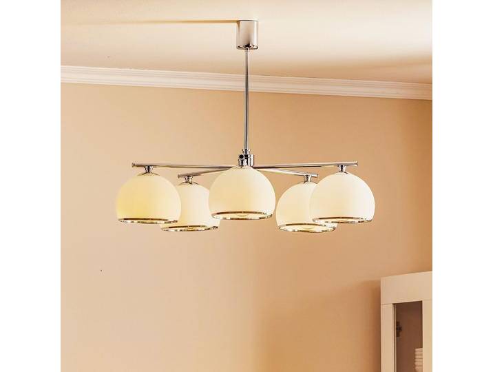 B-Ware B-Ware Hängeleuchte Mina Leuchte Pendelleuchte Chromfarben Metall Glas Fünfflammig von second-circle