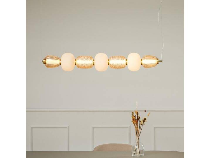B-Ware B-Ware Loom Design Led Hängelampe Pendelleuchte Pearl 7 Amber Gold Glas 110 Cm von second-circle