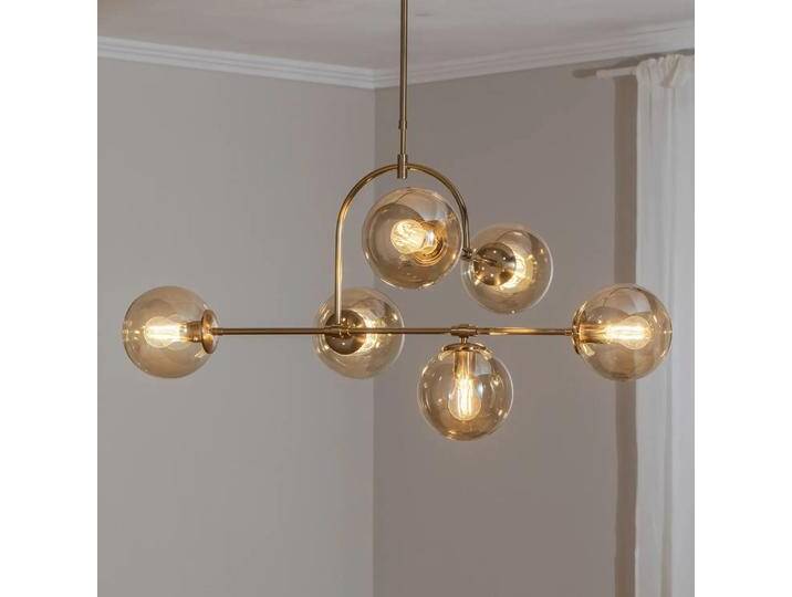 B-Ware B-Ware Portemo Hängeleuchte Deckenlampe Lampe Messing Länge 104 Cm 6 Flammig Glas von second-circle