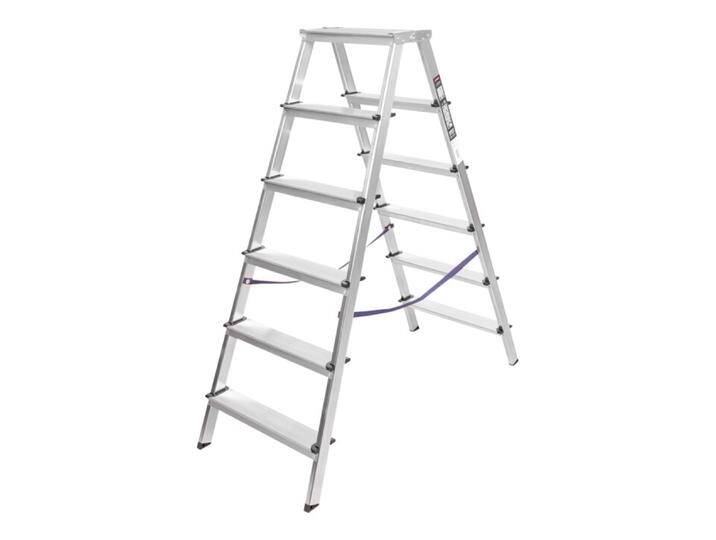 B-Ware B-Ware Stier Stehleiter Trittleiter Leiter 2x6 Stufen Beidseitig Begehbar Fi 6 von second-circle