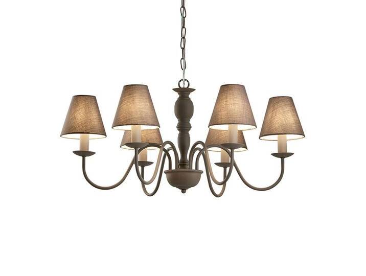 B-Ware B-Ware Viokef Kronleuchter Fatima Deckenlampe Hängelampe Lampe Grau Sechsflammig E14 von second-circle