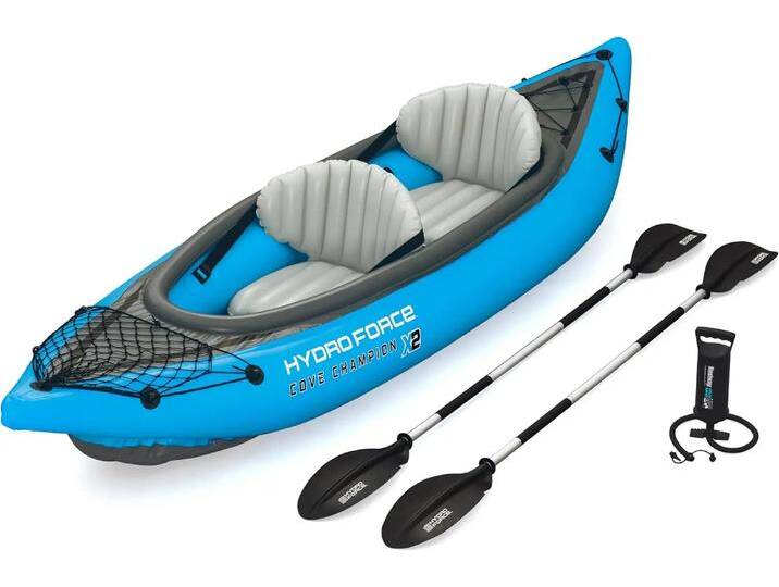 B-Ware Bestway Hydro Force Kajak Boot Set Zweisitzer Mit Handpumpe Paddel Sitzen B-Ware von second-circle
