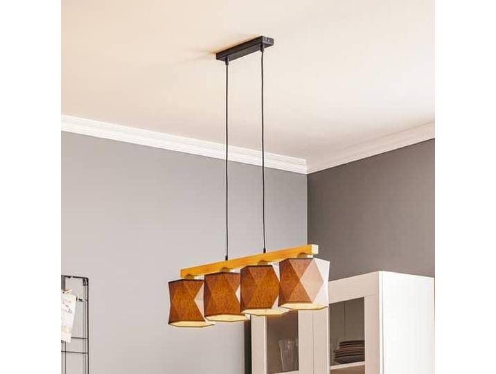 B-Ware Euluna Hängeleuchte Hängelampe Pendelleuchte Fano Holz Textil Vierflammig E27 B-Ware von second-circle