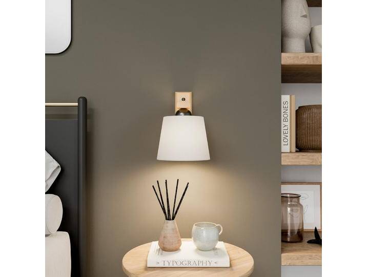 B-Ware Euluna Wandleuchte Sweden Mit Holzgestell Eiche Rustikal Wandlampe Lampe Leuchte B-Ware von second-circle