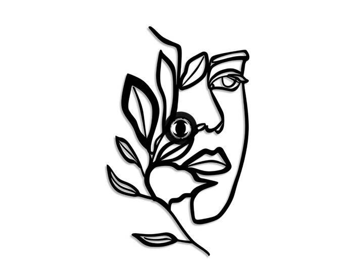 B-Ware Flower Faced Wandlampe Leuchte Wandbeleuchtung Schwarz Metall 54 X 34 Cm Lampe B-Ware von second-circle