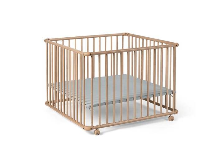 B-Ware B-Ware Geuther Laufgitter Gitterbett Laufstall Holz Höhenverstellbar Mobil Rollen Natur von second-circle