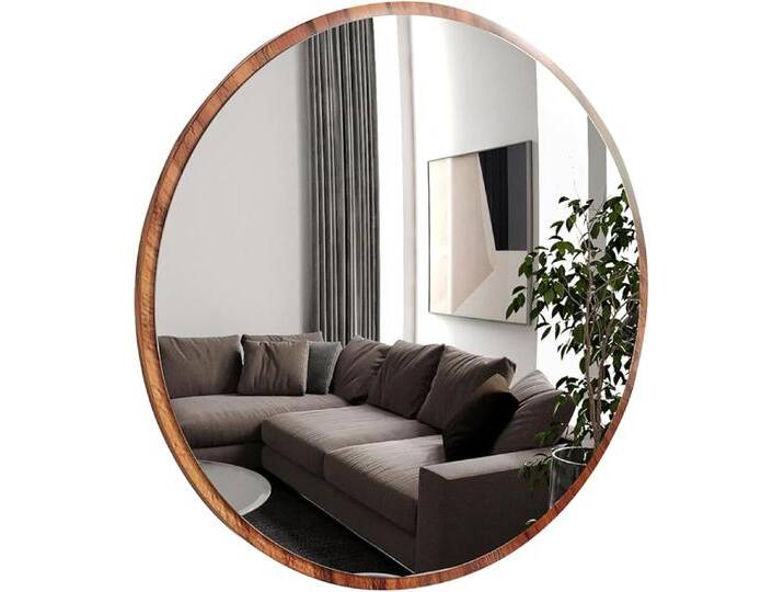 B-Ware Gozos Obejo Wandspiegel Spiegel Wandspiegel Rund Holzspiegel 78x78x3cm Modern B-Ware von second-circle