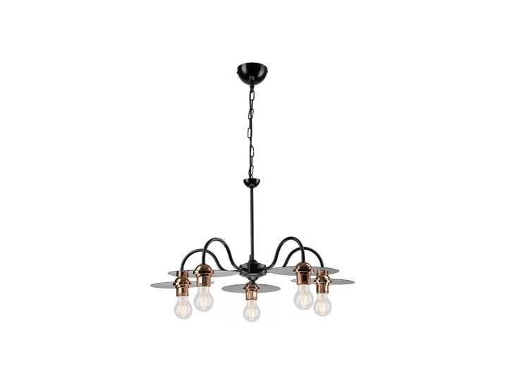 B-Ware Hängeleuchte Yorik Fünfflammig Schwarz/Kupfer Hängelampe Lampe Leuchte Licht E27 B-Ware von second-circle