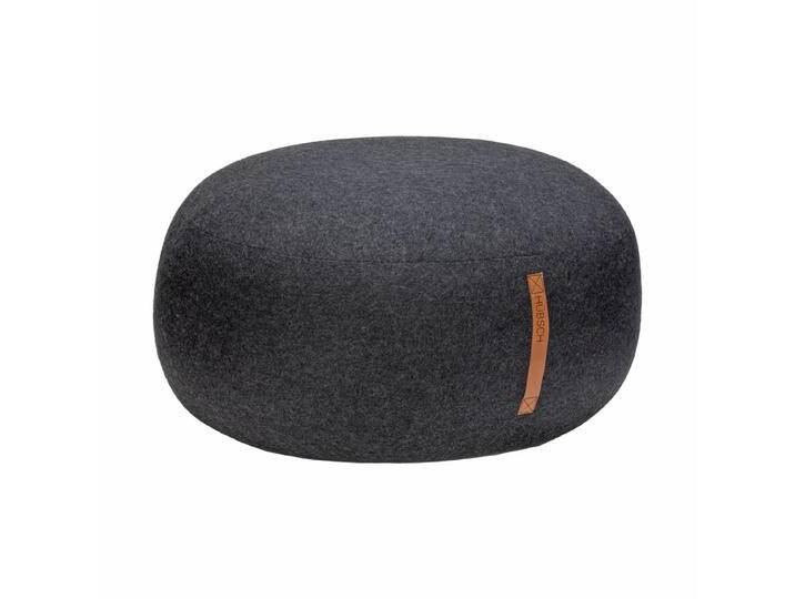 B-Ware Hübsch Interior Pouf Mit Ledergriff Hocker Polsterhocker ø75 X H 35cm Dunkelgrau B-Ware B-Ware Hübsch Interior Pouf Mit Ledergriff Hocker Polsterhocker ø75 X H 35cm Dunkelgrau B-Ware von second-circle