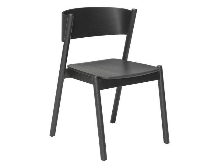 B-Ware Hübsch Interior Stuhl Sitzmöbel Sitz Oblique Eiche Schwarz Esszimmerstuhl B-Ware von second-circle