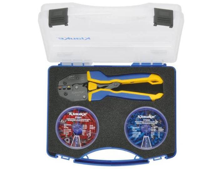 B-Ware Klauke SK82S Quetschverbinder-Sortiment inkl. Crimpzange Flachsteckhülsen von second-circle