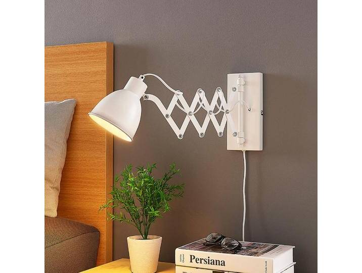 B-Ware Lindby Lese-Wandleuchte Merle Wandleuchte Lampe Leselampe E14 ausziehbar weiß von second-circle