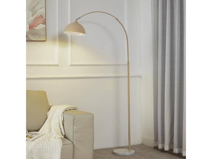 B-Ware Lindby Stehlampe Tonka beige Metall Marmor 180 cm E27 Stehleuchte Lampe Leuchte von second-circle