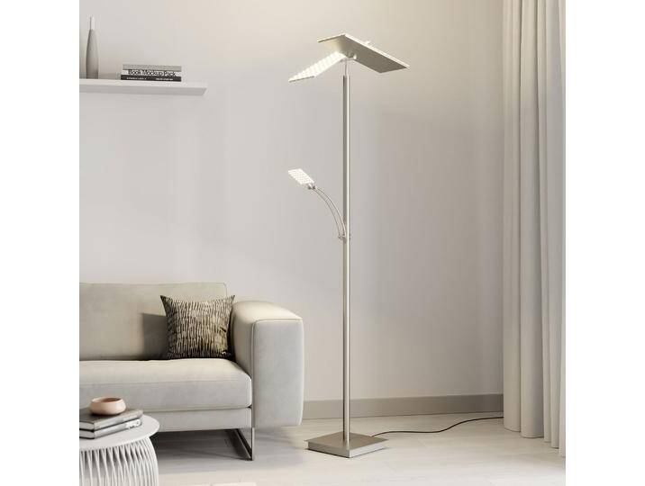 B-Ware Lucande Led Deckenfluter Parthena Stehleuchte Stehlampe Standleuchte Nickel B-Ware von second-circle