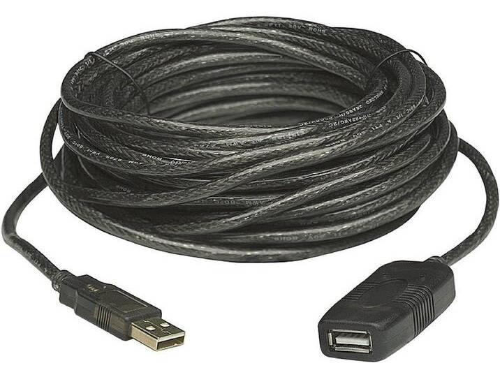 B-Ware Manhattan Usb 2.0 Verlängerungskabel 20 M Folienschirmung 480 M Bit/S Schwarz B-Ware von second-circle