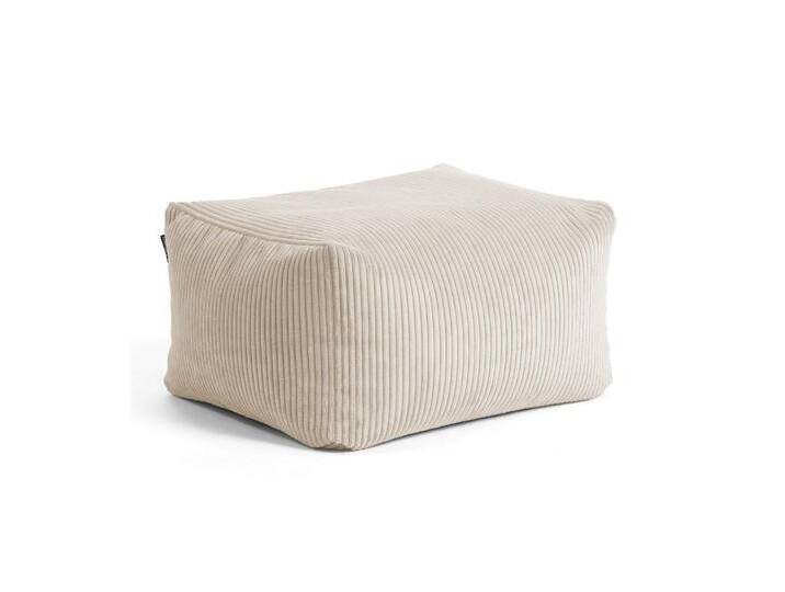 B-Ware Mokebo Indoor XL Pouf Der Ruhestifter Cordstoff Beige Fußhocker Sitzsack Hocker von second-circle