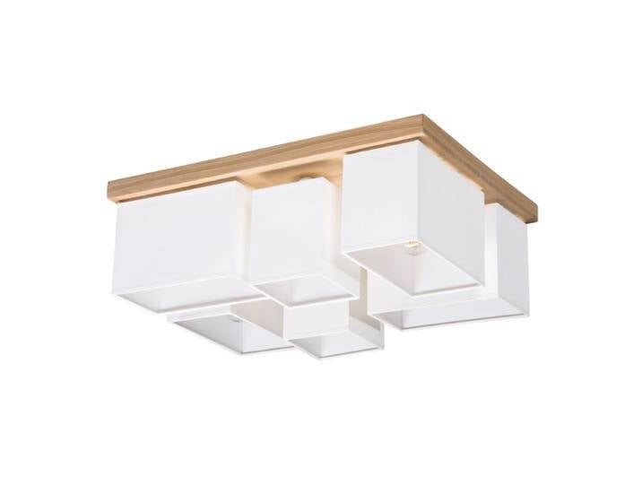 B-Ware Spot Light Deckenleuchte Paloma V Baumwollstoff Eiche massiv 6-flammig Lampe von second-circle