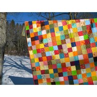 Patchwork Queen Size Quilt Handgefertigte Erdfarbene Baumwolldecke 93x93 Patchwork Queen Size Quilt Handgefertigte Erdfarbene Baumwolldecke 93x93 von secondsanctuary