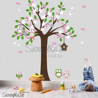 Ursery Wall Decal-Wall Decals Nursery. Tree Decal. Decal Baum. Baum-Und Eulen Dezimieren. Eulendekal-Babybaumdekal von secretofthecat