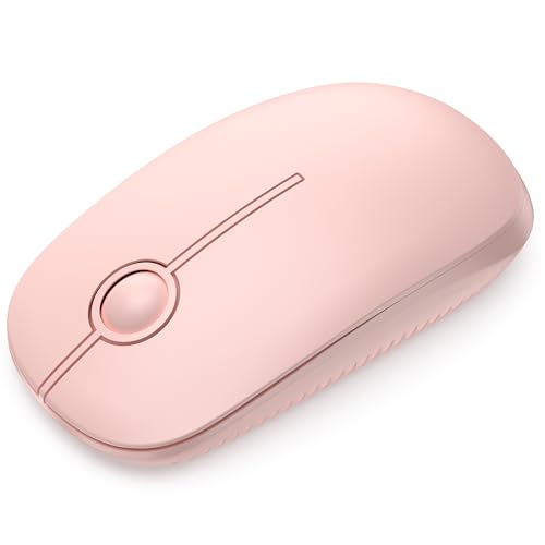 Seenda Kabellose Maus, 2,4 GHz, leise Maus mit USB-Empfänger, 18 Monate Akkulaufzeit, 1600 DPI optische Tracking, tragbare Computermäuse für Laptop, PC, Notebook, Rosa von seenda