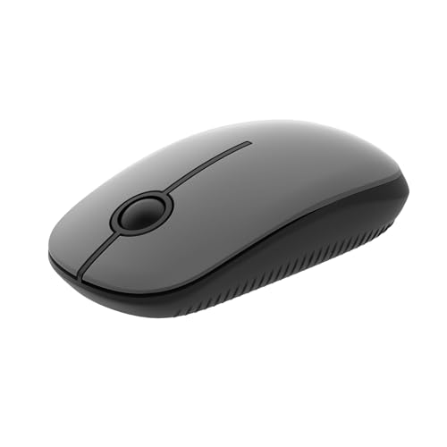 Seenda Kabellose Maus, 2,4 GHz, leise Maus mit USB-Empfänger, 18 Monate Akkulaufzeit, 1600 DPI optische Tracking, tragbare Computermäuse für Laptop, PC, Notebook, Schwarz und Grau von seenda