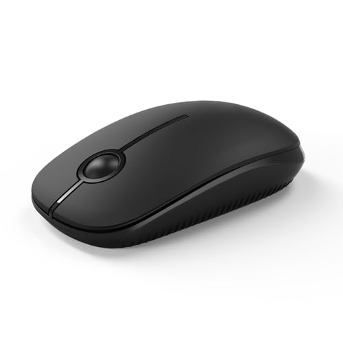 Seenda Kabellose Maus, 2,4 GHz, leise Maus mit USB-Empfänger, 18 Monate Akkulaufzeit, 1600 DPI optische Tracking, tragbare Computermäuse für Laptop, PC, Notebook, Schwarz von seenda