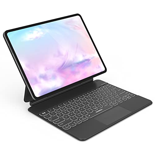 Seenda Magnetische Tastatur für iPad Pro 12,9 Zoll 6. / 5. / 4. / 3. Generation, Hintergrundbeleuchtete Tastatur mit Touchpad für iPad Pro 12,9 Zoll 2022/2021/2020/2018/2016, Schwarz von seenda