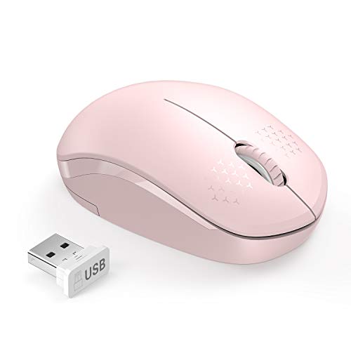 seenda Maus kabellos, 2,4G USB Funkmaus für Laptop/Computer, leise Klicken und 1600 DPI Optischer Sensor, 3 Tasten(Rosa) von seenda