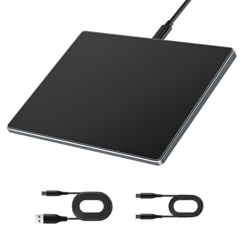 seenda Trackpad, glatte Glasoberfläche mit Multi-Touch, Aluminium, schmal, USB, kabelgebunden, Win/Mac-Touchpad mit hochpräziser Navigation für Windows 10/11 Computer und iMac, MacBook Air/Pro von seenda