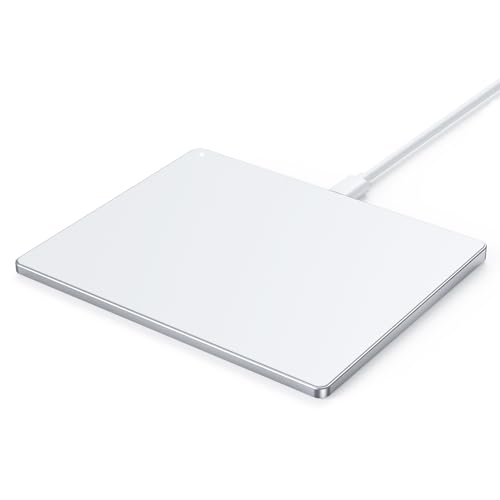 seenda Touchpad Kabelgebunden, Externes Aluminium Trackpad mit Multi-Touch Navigation, Hochpräzise Touchpad Maus mit Kabel für Windows 11/10, Computer/Laptop, Wieß & Silber von seenda