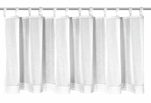Gardinia Bistrogardine Voile mit Spitze am Saum, weiß, 150 x 45 cm von sehlbach gmbh